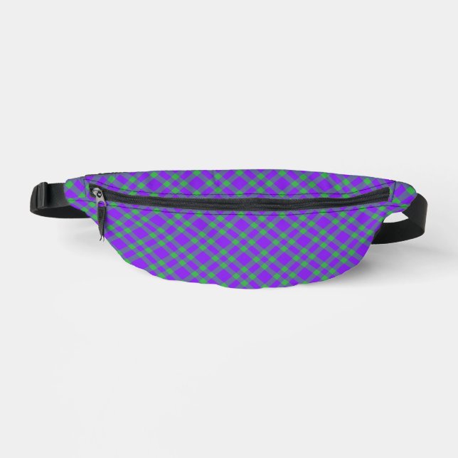 Lila Grün Karomuster Bauchtasche (Vorderseite)