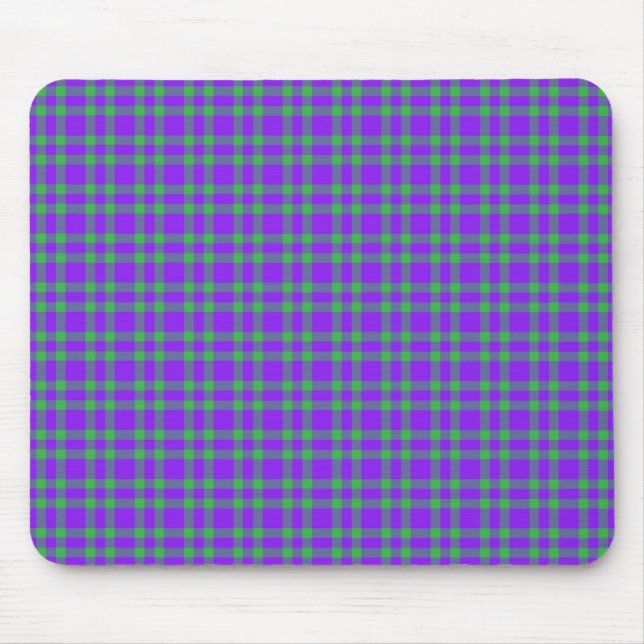 Lila Grün Karomuster Mousepad (Vorne)