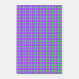 Lila Grün Karomuster Post-it Klebezettel