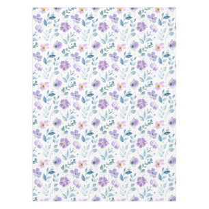 Lila Grüne Aquarell-Wildblume Tischdecke