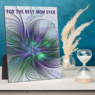 Lila grüne Blume Abstrakte Kunst Fraktal Beste Mam Fotoplatte