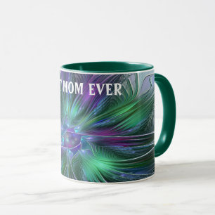 Lila Grüne Blume Abstrakte Kunst Fraktal Beste Mut Tasse