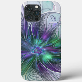 Lila Grüne Blume Abstraktes Fraktal Kunstinitiativ Case-Mate iPhone Hülle
