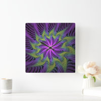 Lila Grüne Blume Moderne Abstrakte Fractal Kunst