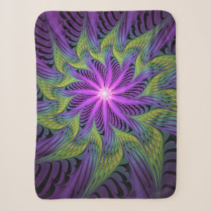 Lila grüne Blume Moderne Abstrakte Fraktal Kunst Sherpadecke