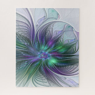 Lila grüne Blume Moderne Abstrakte Kunst Fraktal