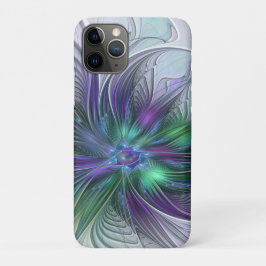 Lila grüne Blume Moderne Abstrakte Kunst Fraktal Case-Mate iPhone Hülle