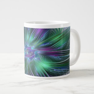 Lila Grüne Blume Moderne Abstrakte Kunst Fraktal Jumbo-Tasse