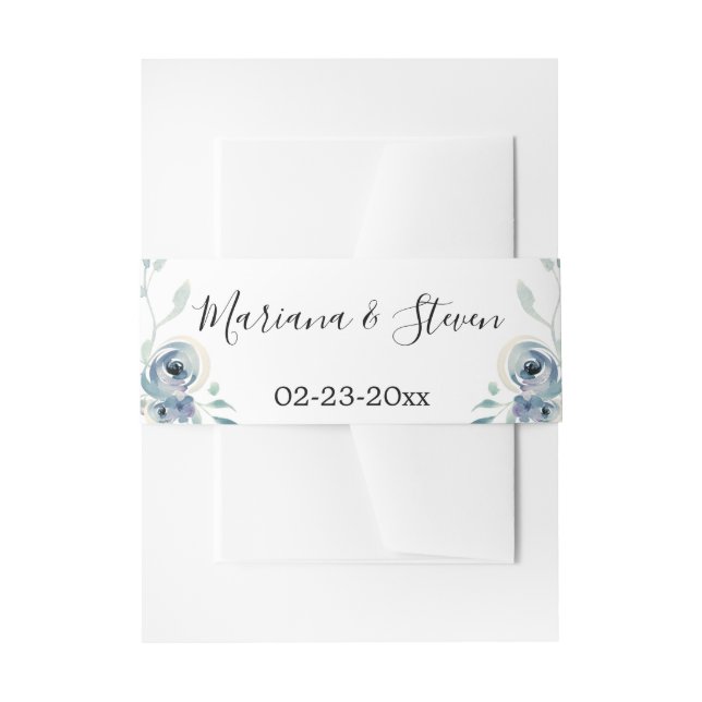 Lila Grüne Blumen Elegante Hochzeit Einladungsbanderole (Vorderseite Beispiel)