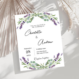Lila grüne Blumen Hochzeit mit Schrift Budget