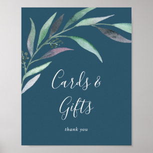 Lila grüne Eukalyptus Blue Cards und Giftzeichen Poster