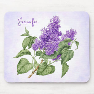 Lila Grüne Fliederblüte Botanischer Name nach Maß Mousepad