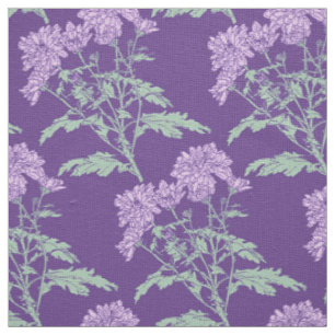 Lila grüne Grafik der Chrysantheme, die Gewebe Stoff