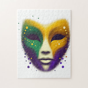 Lila-grüne Mardi Gras-Maske