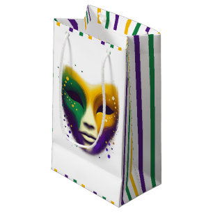 Lila-grüne Mardi Gras-Maske Kleine Geschenktüte