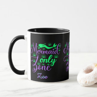 Lila Grüne Meerjungfrau Schrift Zone Schrift Tasse