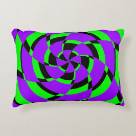 Lila grüne Psychedelic Swirl Moderne Kunst Dekokissen