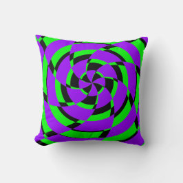 Lila grüne Psychedelic Swirl Moderne Kunst Kissen