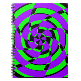 Lila grüne Psychedelic Swirl Moderne Kunst Notizblock