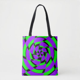 Lila grüne Psychedelic Swirl Moderne Kunst Tasche