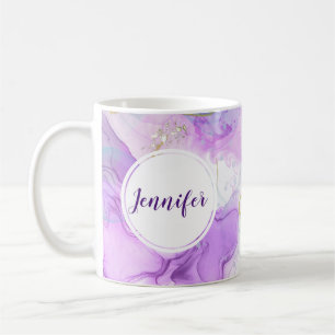 Lila, grüne, rosafarbene Farben Elegant Kaffeetasse