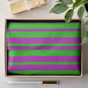 Lila Grüne Stylische Streifen Muster Design  Seidenpapier