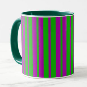 Lila Grüne Stylische Streifen Muster Design  Tasse