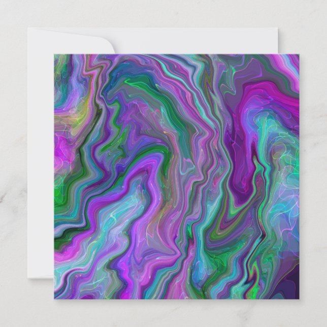 Lila, grüne und blaue Fluid Art Vielen Dank (Vorderseite)