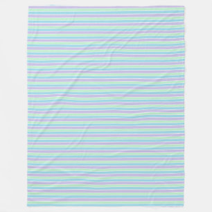 Lila grüne und blaue Pastellstreifen Fleecedecke