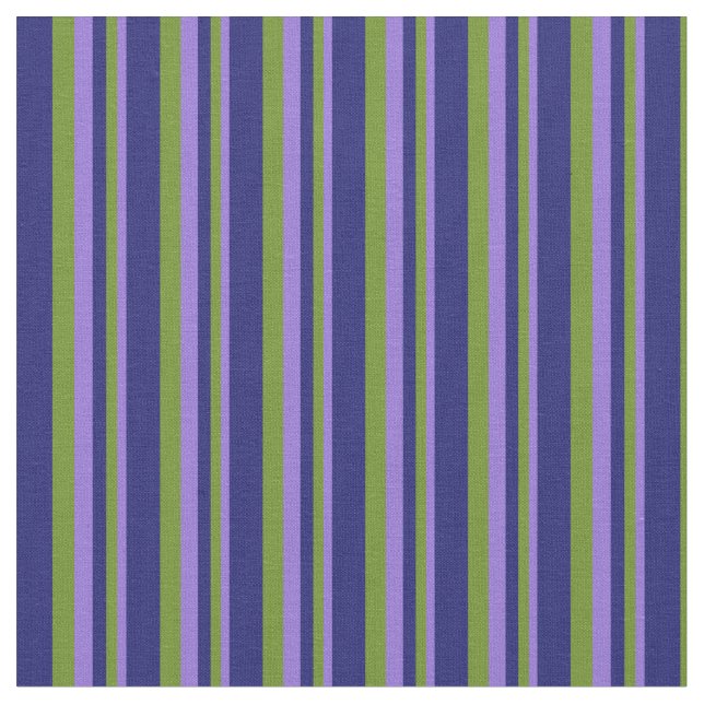 Lila, grüne und Midnight Blue Lines Stoff (Nahaufnahme)