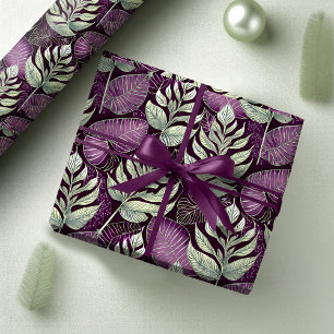 Lila Grüne Weihnachtsmuster#29 ID1009 Geschenkpapier