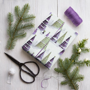 Lila Grüne Weihnachtsmuster#8 ID1009 Geschenkpapier