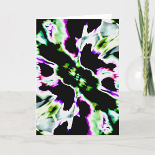 Lila-grüne Weiße Lacy Abstrakt-Petal-Blume Karte