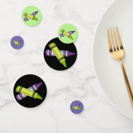 Lila grüner Crayon Art versorgt Lehrer Künstler Konfetti