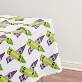 Lila grüner Crayon Art versorgt Lehrer Künstler Tischdecke