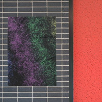 Lila-grüner kosmischer Gradient, dunkle Schatten.