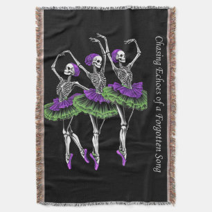 Lila-grüner Skelett-Ballerina-Tumbler Decke