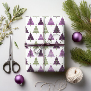 Lila Grüner Weihnachtsmuster#24 ID1009 Geschenkpapier