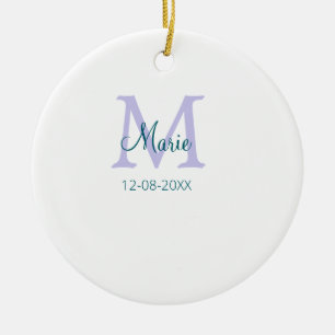 lila grünes Datum Keramik Ornament