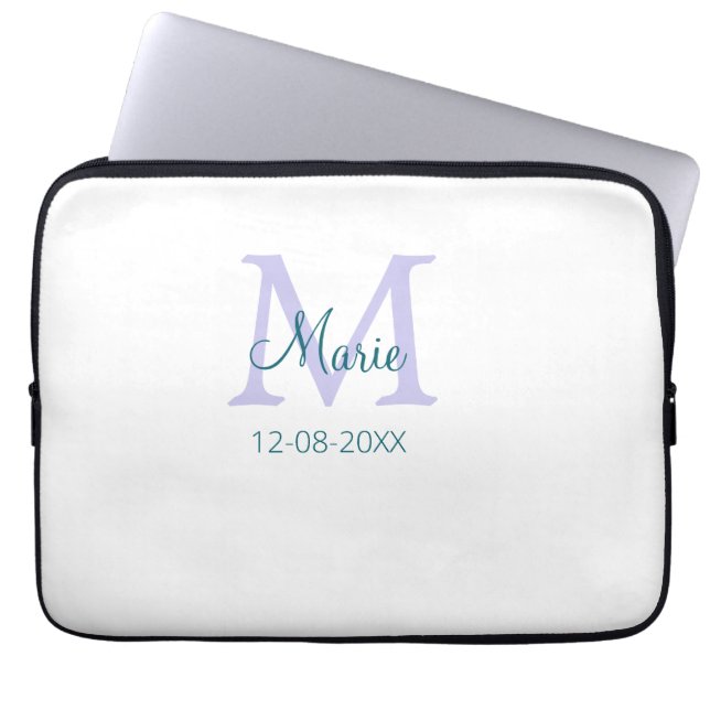 lila grünes Datum Laptopschutzhülle (Vorderseite)