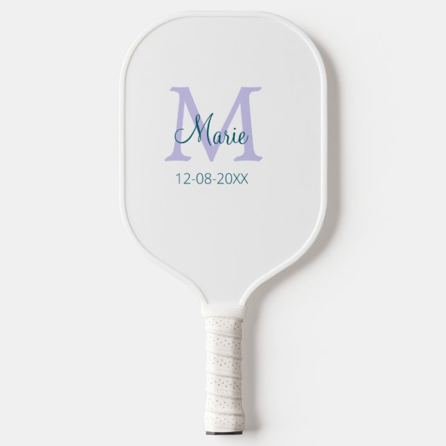 lila grünes Datum Pickleball Schläger (Vorderseite)