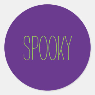 Lila grünes Halloween, handgeschrieben Runder Aufkleber