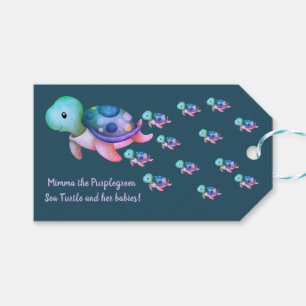 Lila grünes Rosa Blaue Mimma, Meeresschildkröte Geschenkanhänger