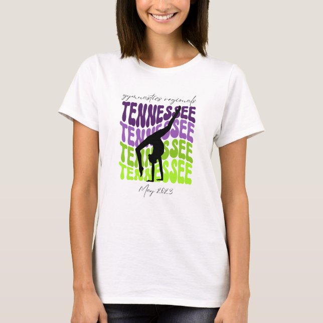 Lila Grünes Tennessee Gymnastik Regionals Tshirt (Vorderseite)