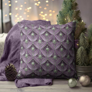Lila grünes Weihnachtsmuster#16 ID1009 Kissen