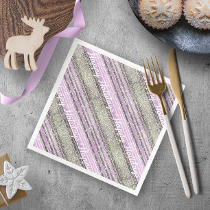 Lila grünes Weihnachtsmuster#28 ID1009 Serviette