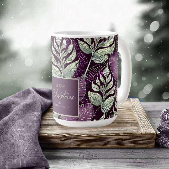Lila Grünes Weihnachtsmuster#29 ID1009 Kaffeetasse (Von Creator hochgeladen)
