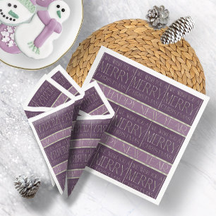 Lila grünes Weihnachtsmuster#35b ID1009 Serviette