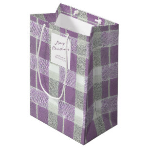 Lila grünes Weihnachtsmuster#7 ID1009 Mittlere Geschenktüte