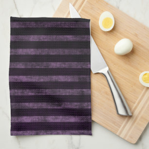 Lila Grunge Ombre Streifen Geschirrtuch